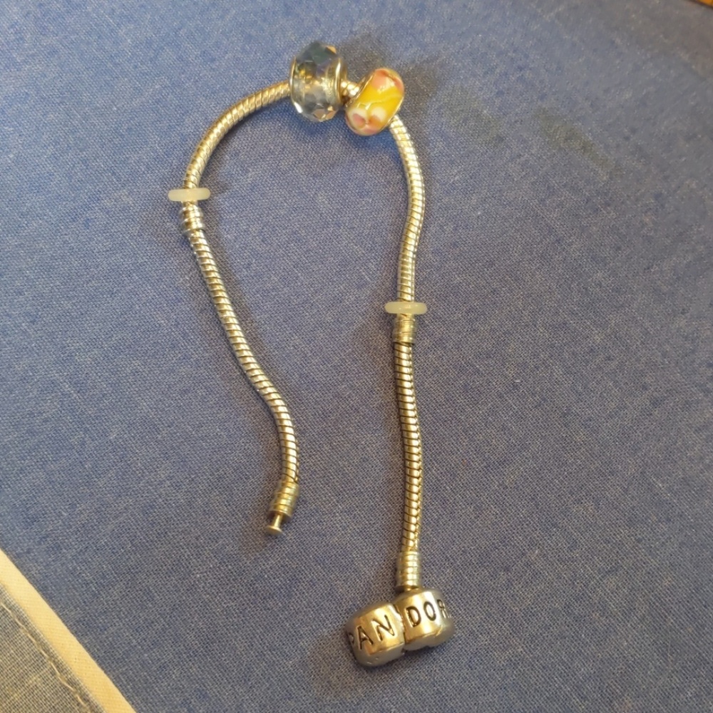 Pandora bracelet with two charms